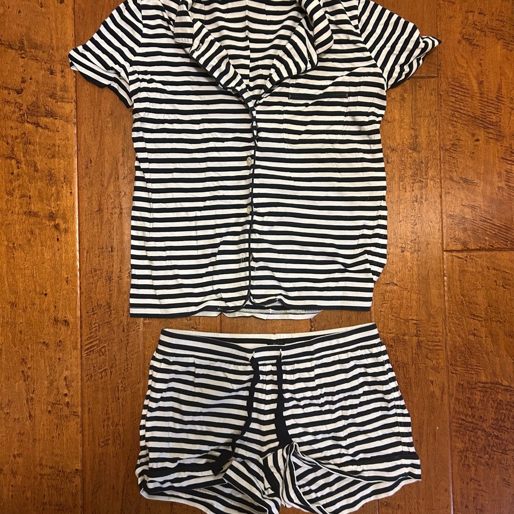 J. Crew White and Blue Pajama Set Intimates & Sleepwear